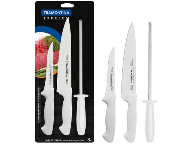 Набор ножей Tramontina Premium +мусат 3 предмети (24499/812) - Фото 2