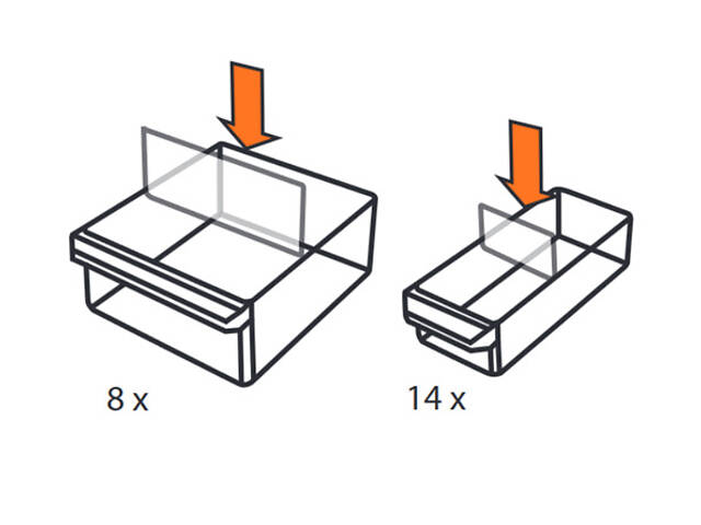 Набір органайзерів 22 відділення 160x500x250мм лотки висувні пластиковий [INSBXBXP2320632PT0] Tactix - Фото 5