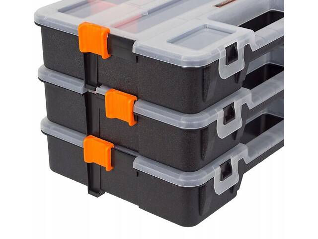 Набір органайзерів 27 відділень 308x220x66мм модульне кріплення пластиковий (компл. 3шт.) [INSBXBXP2320027PT0] Tactix - Фото 4