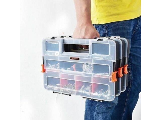 Набір органайзерів 27 відділень 308x220x66мм модульне кріплення пластиковий (компл. 3шт.) [INSBXBXP2320027PT0] Tactix - Фото 5