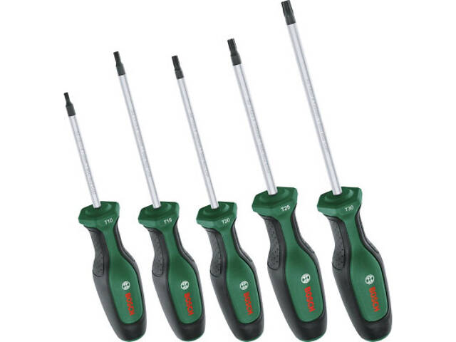 Набор отверток Bosch Torx 5шт, T10, 15, 20, 25, 30. (1.600.A02.BX6) - Фото 1