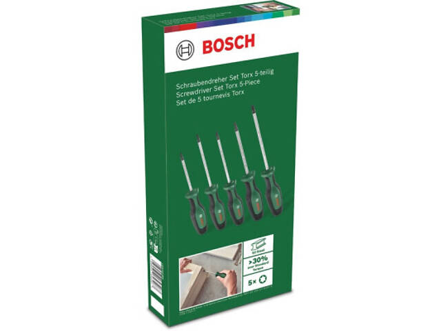 Набор отверток Bosch Torx 5шт, T10, 15, 20, 25, 30. (1.600.A02.BX6) - Фото 9