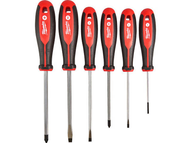 Набір викруток Milwaukee магнітних з тригранною рукояткою PZ1/PZ2/SL3/SL4/SL5.5/SL6.5, 6шт (4932471806) - Фото 1