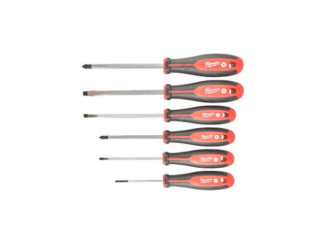 Набір викруток Milwaukee магнітних з тригранною рукояткою PZ1/PZ2/SL3/SL4/SL5.5/SL6.5, 6шт (4932471806) - Фото 2