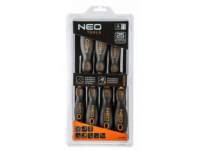 Набір викруток Neo Tools шліцевих, 7 шт. (04-206) - Фото 2
