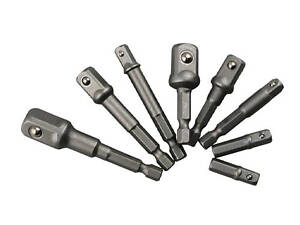 Набір перехідників 8шт 1/2, 1/4, 3/8 25-73мм, 6-гранні, для шуруповерта.