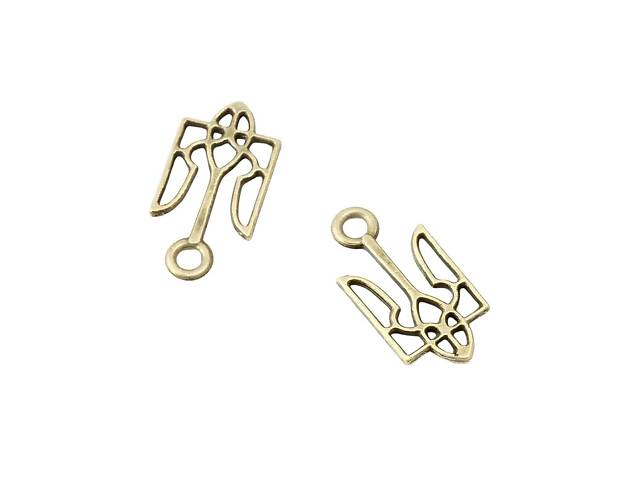 Набір підвісок у формі тризубу RESTEQ 100 шт, бронза, Металеві підвіски тризуби для рукоділля - Фото 2