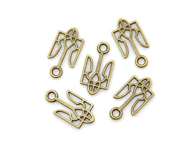 Набір підвісок у формі тризубу RESTEQ 100 шт, бронза, Металеві підвіски тризуби для рукоділля - Фото 4