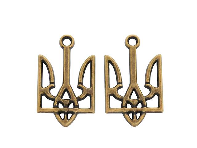 Набір підвісок у формі тризубу RESTEQ 100 шт, бронза, Металеві підвіски тризуби для рукоділля - Фото 5