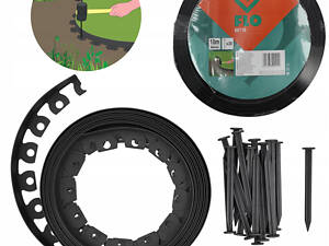 Набор полоса для растений черная барьерная шпильки 40мм х 10м FLO-88710