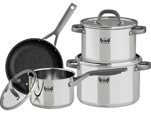 Набір посуду Krauff 26-303-012 7 предметів сріблястий - Фото 1