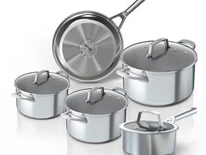 Набір посуду Ninja ZEROSTICK C65000DE 9 сріблястий предметів