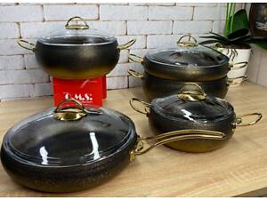 Набір посуду OMS 3024-IND-Gold 9 предметів золотистий