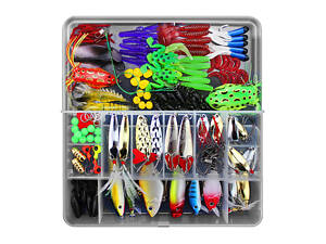 Набор приманок для пресноводных рыб 141 шт. Комплект рыболовных снастей, приманок и аксессуаров