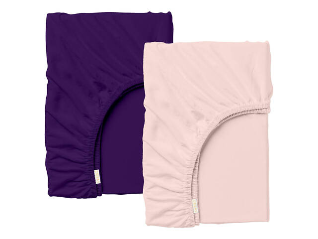 Набір Простирад на гумці 80х160 см 2 шт GRAPE Cosas Фіолетово-рожевий - Фото 1