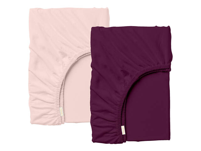 Набір Простирад на гумці 90х200 см 2 шт BLUSH Cosas Бородово-рожевий - Фото 1