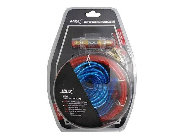 Набір дротів для встановлення саббуфера kit MD 8, набір кабелів для автоакустики - Фото 2