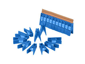 Набір прищіпок із пластмасовим фіксатором, 40 штук Синій