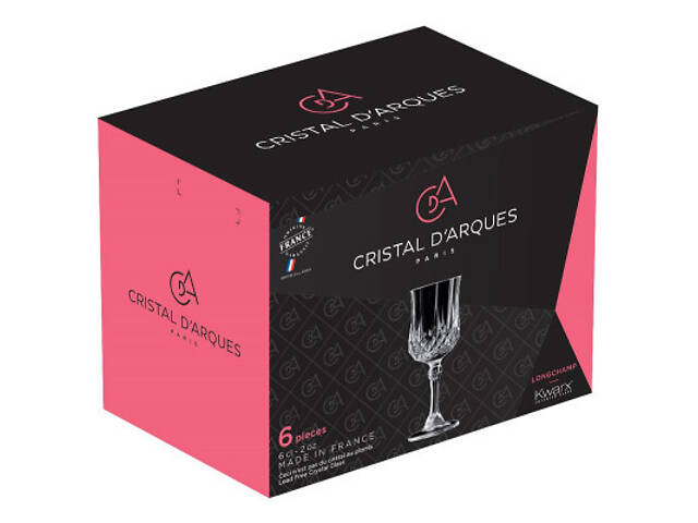 Набор рюмок Cristal d'Arques Paris Longchamp 60 мл на ножці 6 шт (L9754) - Фото 3