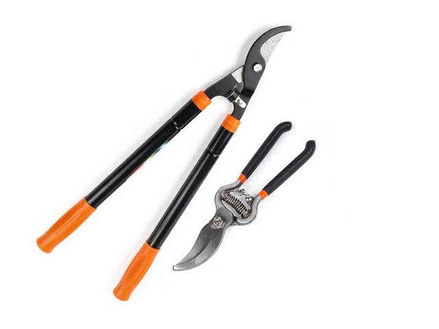 Набор садовых инструментов Polax сучкорез телескопический 560-730 мм и секатор садовый с обводным лезвием (770-26) - Фото 1