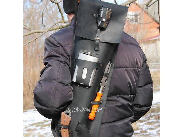 Набір шампурів для гриля в ексклюзивному шкіряному чорному чохлі - Фото 2