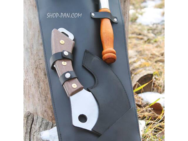 Набір шампурів для гриля в ексклюзивному шкіряному чорному чохлі - Фото 3