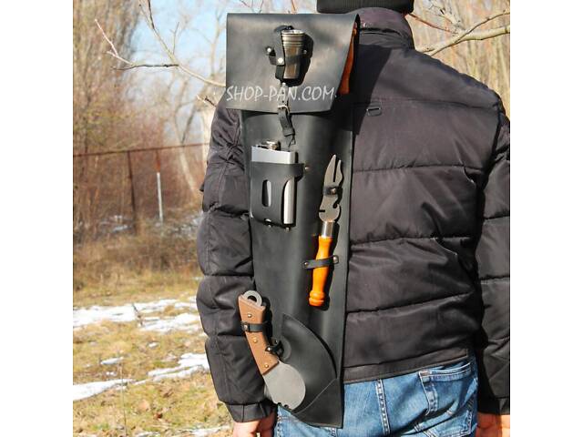 Набір шампурів для гриля в ексклюзивному шкіряному чорному чохлі - Фото 4