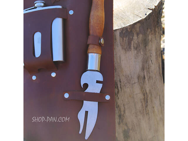 Набір шампурів для гриля в ексклюзивному шкіряному чохлі - Фото 3