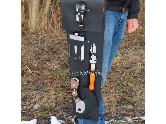 Набір шампурів для гриля в ексклюзивному шкіряному чорному чохлі - Фото 7