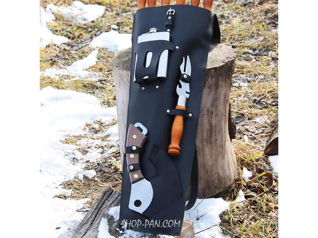 Набір шампурів для гриля в ексклюзивному шкіряному чорному чохлі - Фото 8