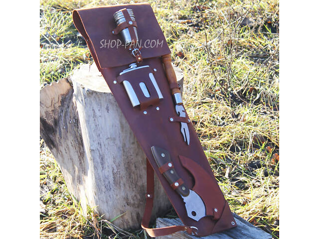 Набір шампурів для гриля в ексклюзивному шкіряному чохлі - Фото 9