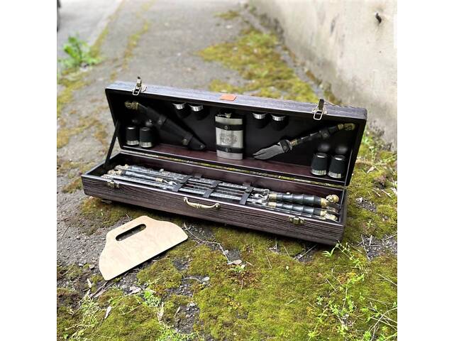 Набір шампурів Козак Gorillas BBQ у дерев'яній коробці. - Фото 2