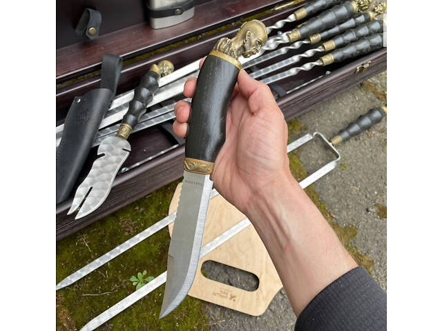 Набір шампурів Козак Gorillas BBQ у дерев'яній коробці. - Фото 4