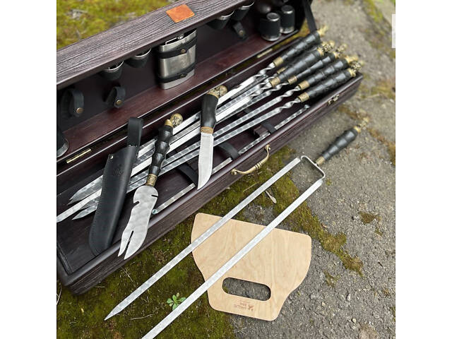 Набір шампурів Козак Gorillas BBQ у дерев'яній коробці. - Фото 5