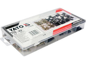Набір шурупи самонарізні кліпси метал винти 170шт YATO YT-06780