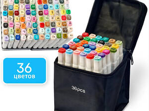 Набір скетч маркерів для малювання Touch Sketch 36 шт двосторонні фломастери чорний корпус