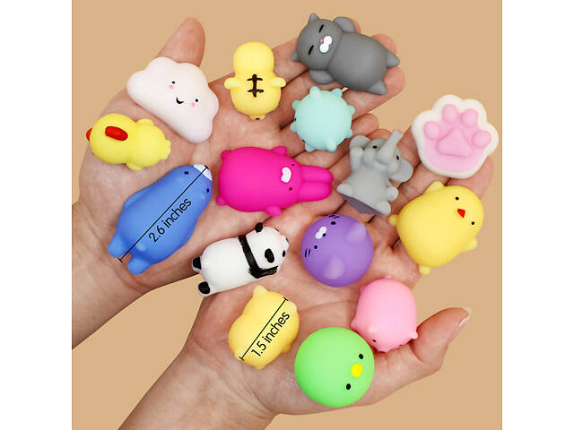 Набір сквіш іграшок Mochi 50 шт антистресові іграшки для дітей та дорослих для зняття напруги - Фото 2