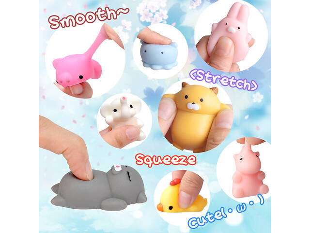 Набір сквіш іграшок Mochi 50 шт антистресові іграшки для дітей та дорослих для зняття напруги - Фото 6