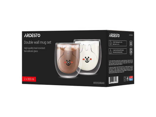 Набор стаканов Ardesto Animals 300 мл 2 шт прозорий (AR2630BAR) - Фото 4