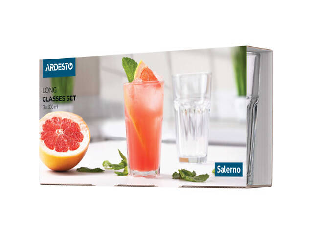 Набір склянок Ardesto Salerno 300 мл 3 шт (AR2630LS) - Фото 3