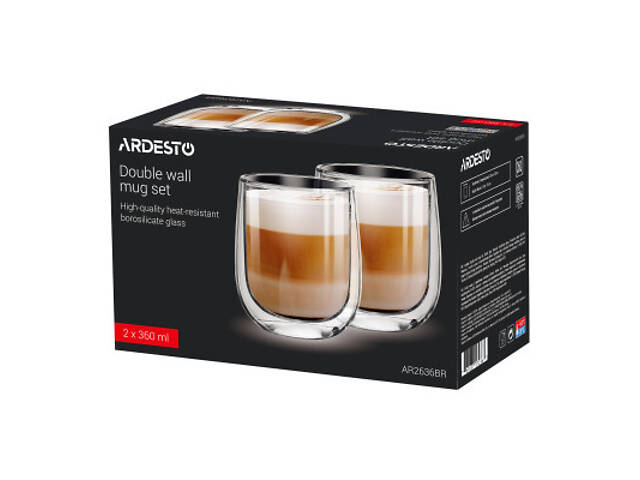 Набор стаканов Ardesto з подвійними стінками BR 360 мл 2 шт прозорий (AR2636BR) - Фото 2