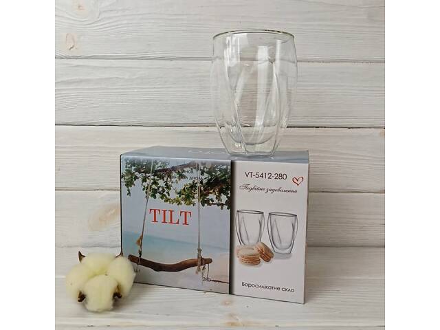 Набір високих склянок з подвійним дном Vittora TILT VT-5412-280 280 мл 2 шт - Фото 2