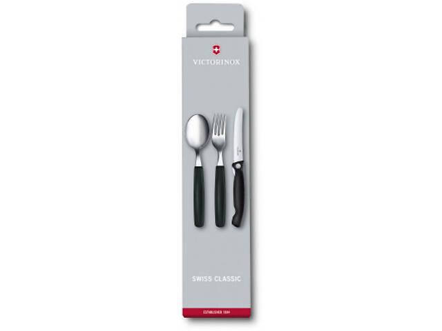 Набір столових приборів Victorinox SwissClassic Table Set 3 шт Black (6.7192.F3) - Фото 1