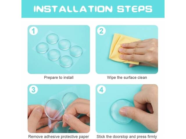 Набір Стопперів настінних від пошкодження стін та меблів 6 шт - Фото 3