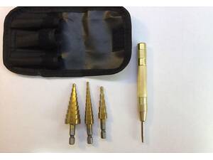 Набор ступенчатых сверл 4-12/20 3-12/13 4шт + кернер №544