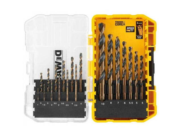 Набір свердлів DeWALT по металу Black&Gold HSS-G, 19 шт, кейс Tough Case (DT70728) - Фото 1