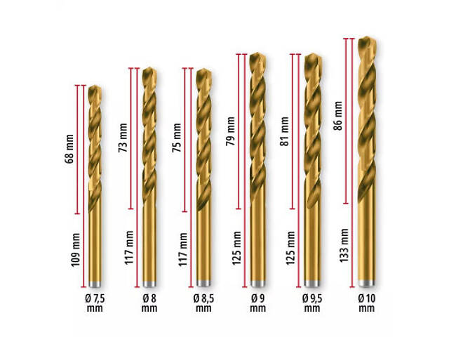 Набір свердлів Einhell по металу 19шт, 1-10мм, кейс (427019) - Фото 3