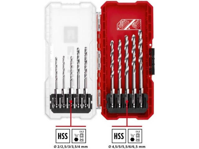 Набір свердлів Einhell по металу HSS, 10 шт, 2-6.5мм, кейс (108723) - Фото 7