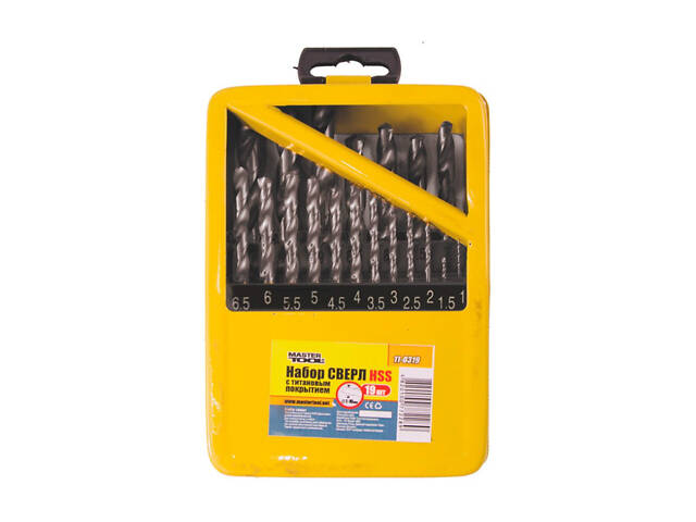 Набір свердел по металу Mastertool 19 шт. (1-10 мм) бокс (11-0119) - Фото 2
