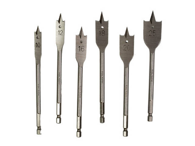 Набір свердл Tolsen плоских по дереву 6 шт 10, 12, 16, 18, 20, 25мм (75655) - Фото 1
